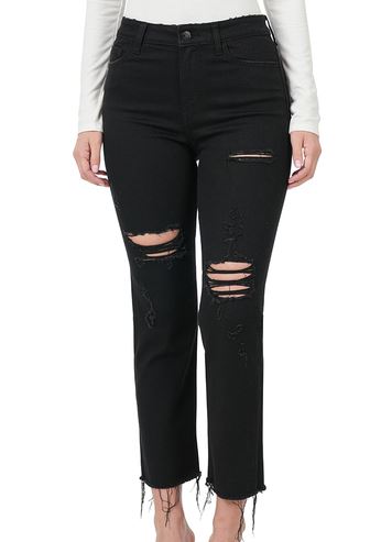Monica Cropped Destressed Jeans